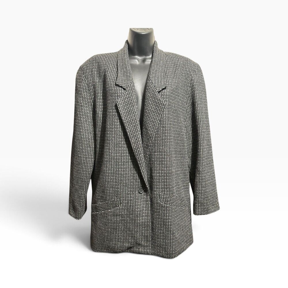Vintage Rafaella 80s Power Blazer Women's 6 Dark Academia Retro Smoking Jacket